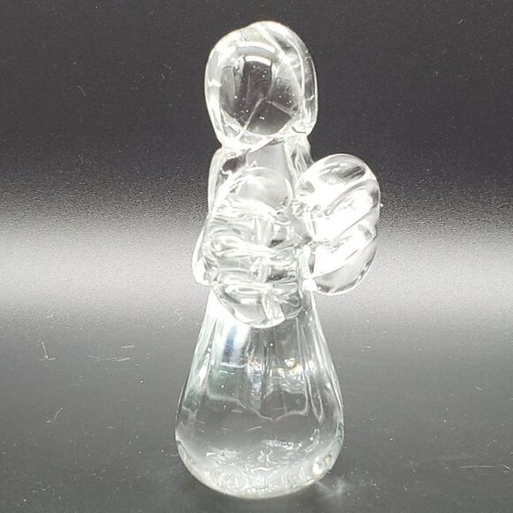 Vintage Clear Art Glass Praying Angel Figurine or Paperweight - Picture 11 of 14
